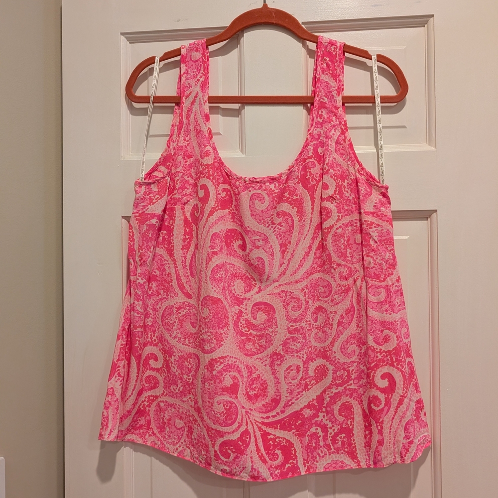 Lilly Pulitzer Cosmos Top Pink Pout Tank Top Size Large